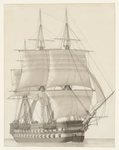 Ryskt linjeskepp av Christoffer Wilhelm Eckersberg