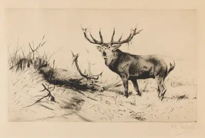 Besiegt (Rothirsche), 1920 – Nr. 1 von Wilhelm Kuhnert