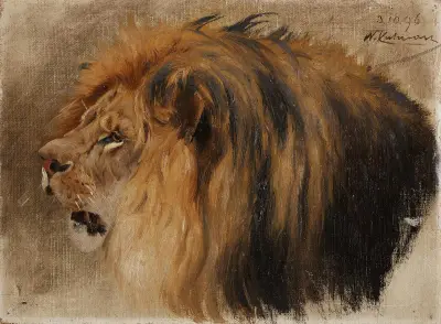 Lejonhuvud av Wilhelm Kuhnert