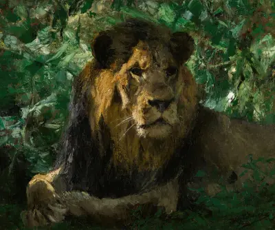 Resting Lion av Wilhelm Kuhnert
