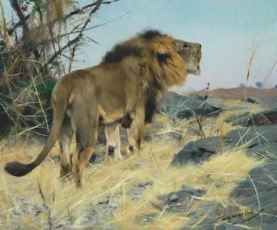 Roaring Lion av Wilhelm Kuhnert