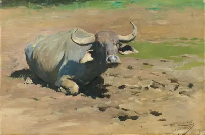 Vilande buffel av Wilhelm Kuhnert