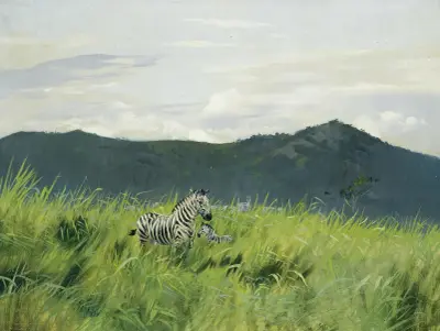 Zebra On The Steppe av Wilhelm Kuhnert