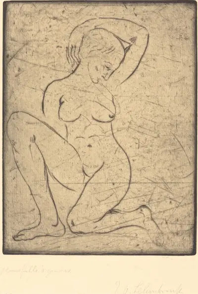 Kneeling, Small (Kniende, klein) av Wilhelm Lehmbruck