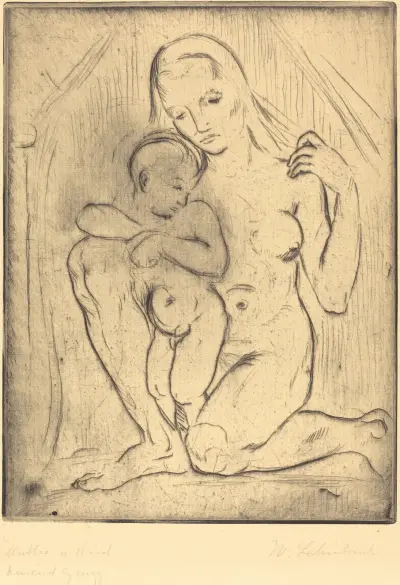 Mutter und Kind (Mother and Child) av Wilhelm Lehmbruck
