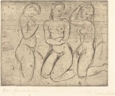 Three Kneeling Women (Drei Frauen knied) av Wilhelm Lehmbruck