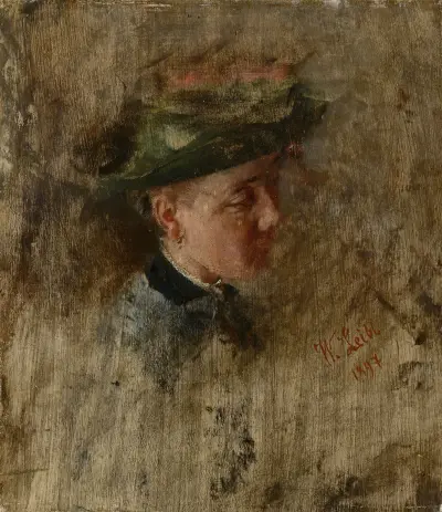 Mädchenkopf av Wilhelm Leibl