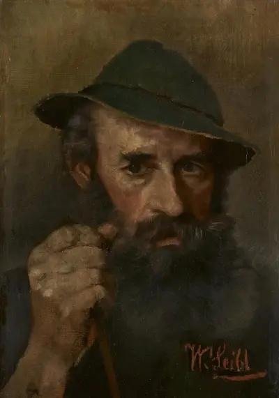 Portrait of a Man with Green Hat av Wilhelm Leibl