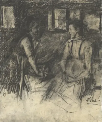Two Women in the Kitchen av Wilhelm Leibl