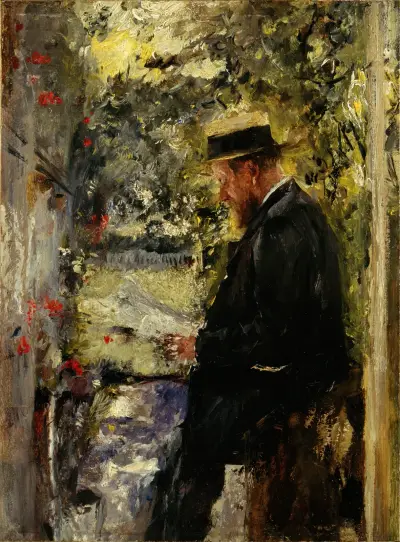 Veterinarian Reindl in the Arbor av Wilhelm Leibl