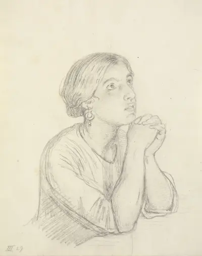 Betende Italienerin, Brustbild von Wilhelm Marstrand