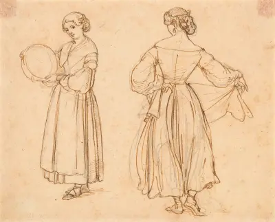 Figurenstudie für eine tanzende römische Frau von Wilhelm Marstrand