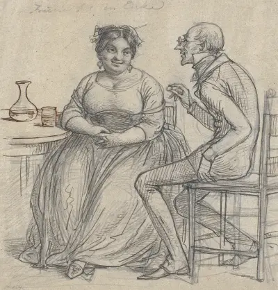 Freite bei einer Witwe von Wilhelm Marstrand