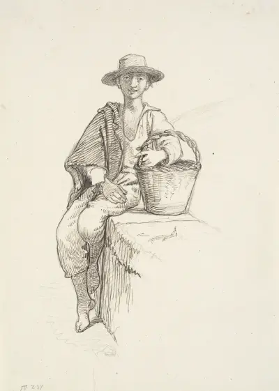 Italienischer Junge mit Korb von Wilhelm Marstrand