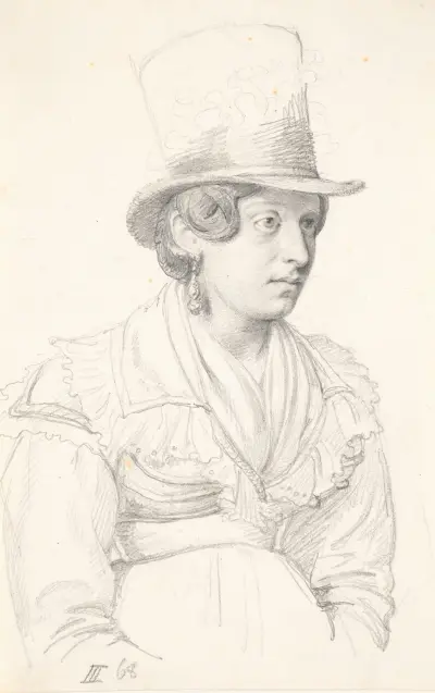 Italienerin mit hohem Hut von Wilhelm Marstrand