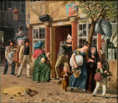 Moving Day Scene av Wilhelm Marstrand