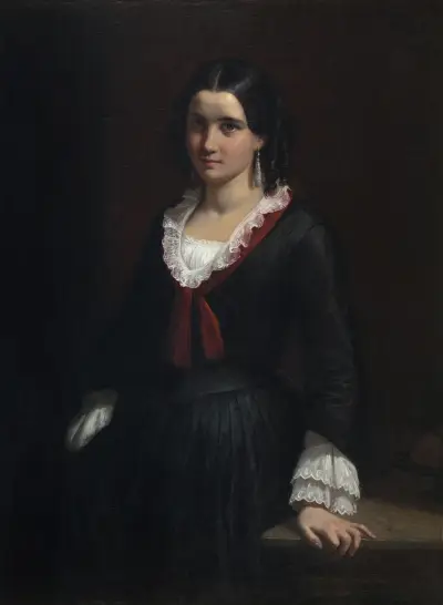 Portrait of Miss Vilhelmine (Ville) Hage, later Mrs. Heise (1838-1912) av Wilhelm Marstrand