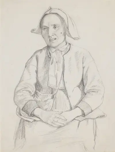 Sitzende schwedische Frau, Kniestück von Wilhelm Marstrand