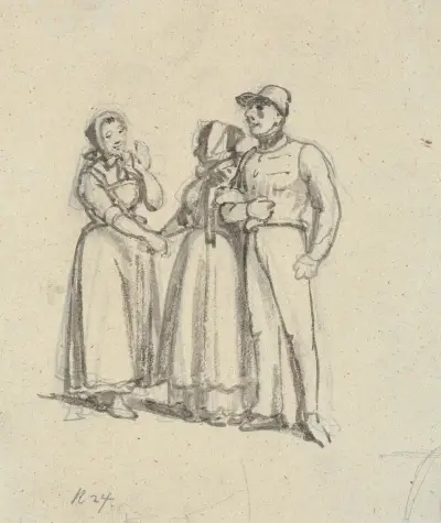 Die Mutter des Soldaten trifft einen Bekannten von Wilhelm Marstrand