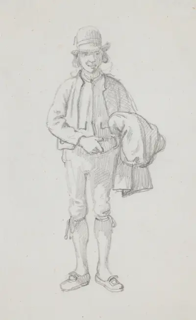 Stehender schwedischer Bauernbursche von Wilhelm Marstrand