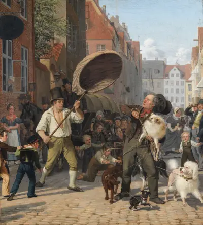 Street Scene in the Dogdays av Wilhelm Marstrand