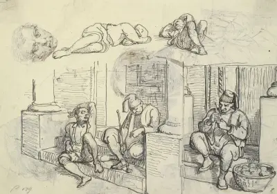 Studien eines Türken und eines Lazzaroni auf einer Treppe von Wilhelm Marstrand