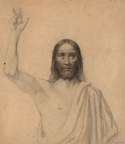Segnender Christus. Halbfigur en face von Wilhelm Marstrand