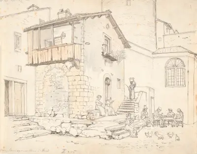Vens, Schuhmachers Haus in Nemi von Wilhelm Marstrand