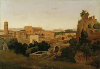 View of Rome with the Colosseum. Study av Gustaf Wilhelm Palm