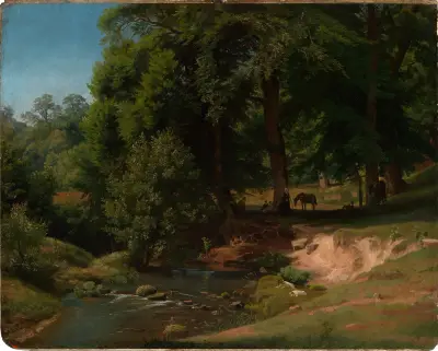 Vid Albb (med rastande ryttare) av Johann Wilhelm Schirmer