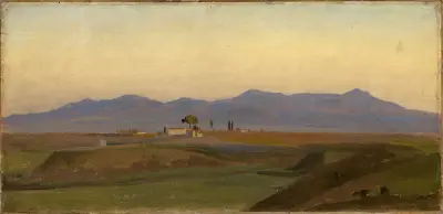 Utsikt från den romerska Campagnan mot Sabinerbergen av Johann Wilhelm Schirmer