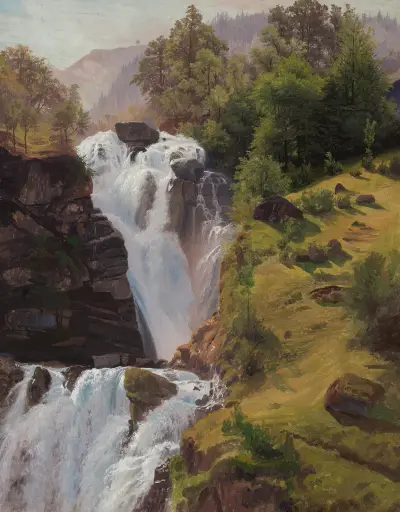 Reichenbachfallen vid Meiringen av Johann Wilhelm Schirmer