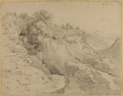 Klippterräng vid Vaison-la-Romaine av Johann Wilhelm Schirmer