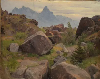 Klippstudie vid Goldau av Johann Wilhelm Schirmer