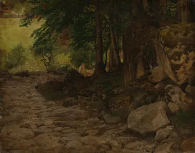 Bergväg i Schweiz av Johann Wilhelm Schirmer