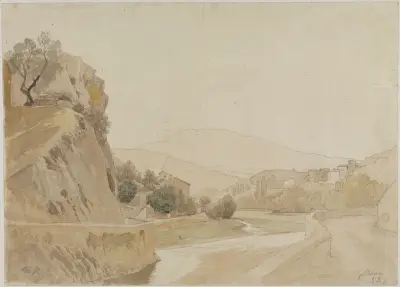 Landskap vid Vaison i södra Frankrike av Johann Wilhelm Schirmer
