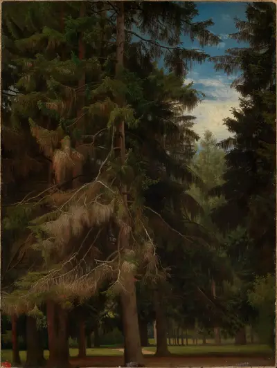 Glänta i granskog av Johann Wilhelm Schirmer