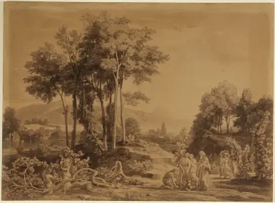 Noa planterar vingård av Johann Wilhelm Schirmer