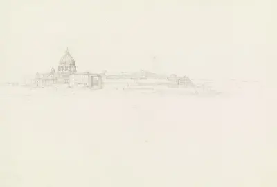 St. Peter, Vatikan und Belvedere in Rom av Johann Wilhelm Schirmer
