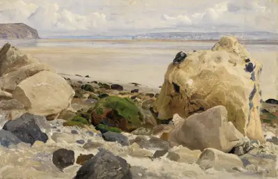 Steiniger Strand av Johann Wilhelm Schirmer