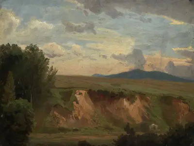 Sydfranskt landskap med kal slänt av Johann Wilhelm Schirmer