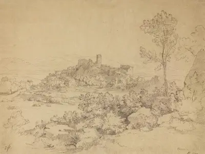 Utsikt från Olevano av Johann Wilhelm Schirmer