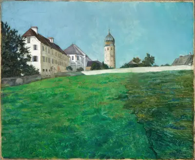 A View of Frauenchiemsee av Wilhelm Trübner