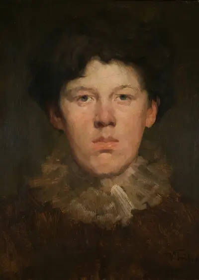 Pojke med pipkrage av Wilhelm Trübner