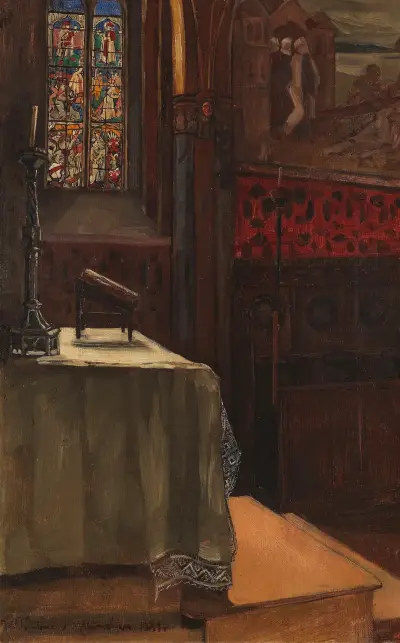 Kyrkan i Pipping vid Pasing av Wilhelm Trübner