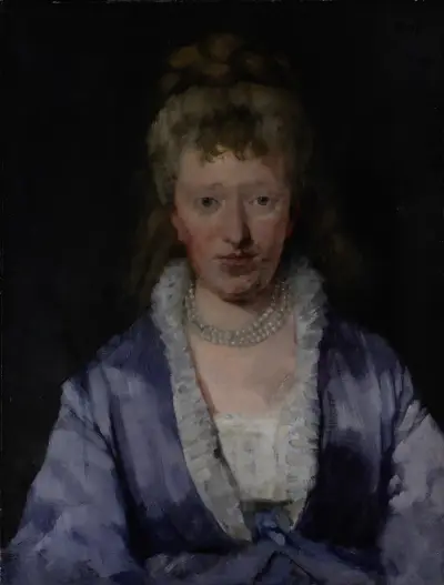 Portrait of a Dame with a Violet Dress av Wilhelm Trübner
