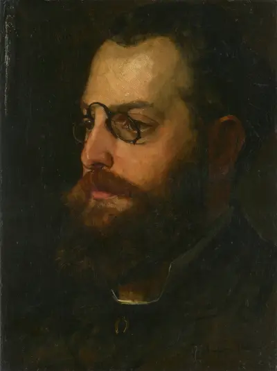 Portrait of the Poet Felix Philippi av Wilhelm Trübner