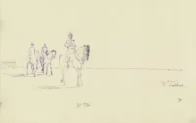 Return from the parade av Wilhelm Trübner