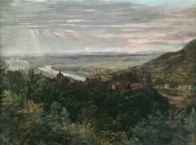 Pohled na Heidelberg, Wilhelm Trübner