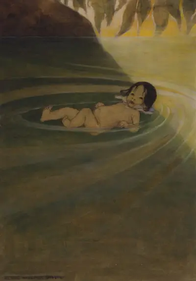 He felt how comfortable it was to have nothing on him but himself av Jessie Willcox Smith